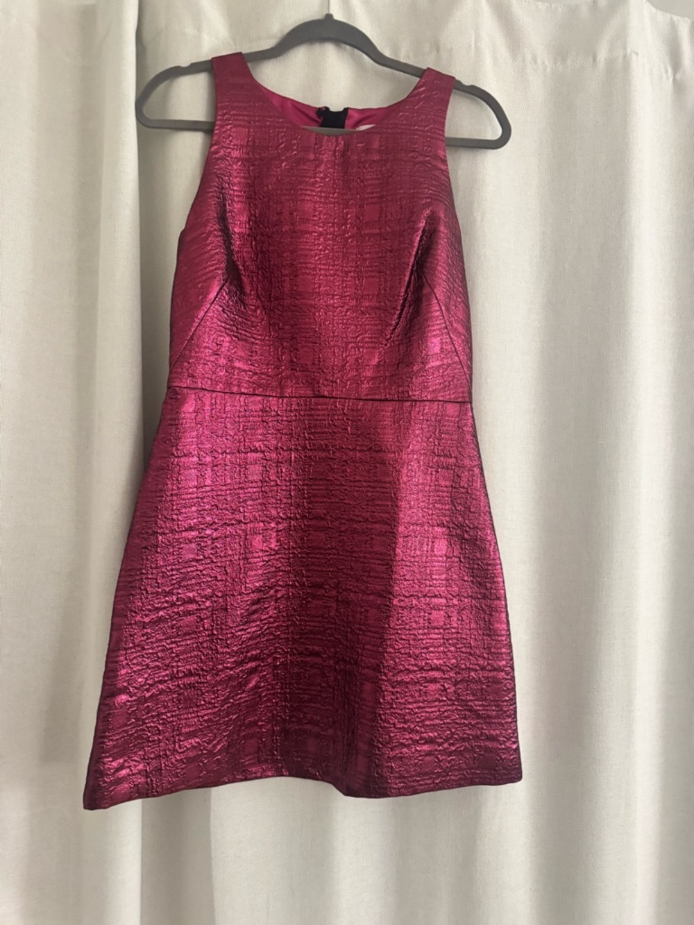 Milly Textured Fuchsia Sleeveless Mini Dress
